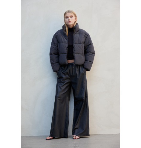 Пуховик жіночий H&M Short Puffer Jacket Grey 1228408007 XXS