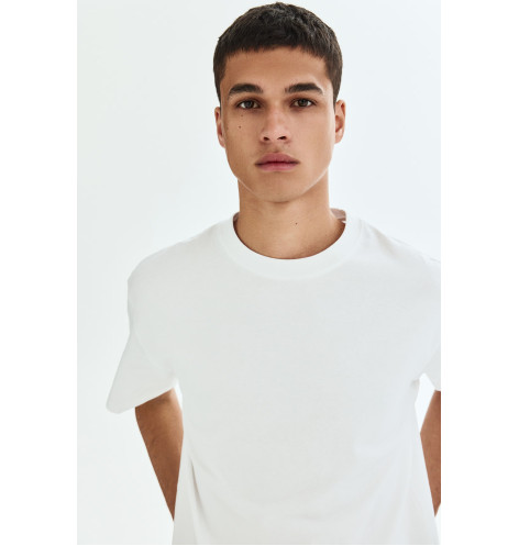 Футболка чоловіча H&M Relaxed Fit White 1309319011 L