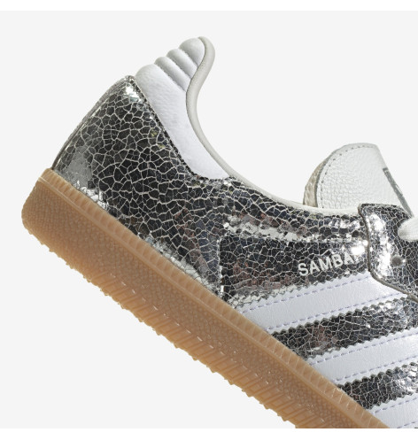 Adidas Samba OG Silver Metallic Cracked Leather