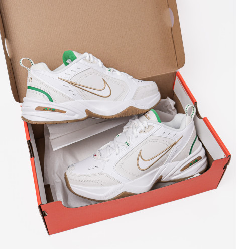 Nike Air Monarch IV White Lucky Green Gold