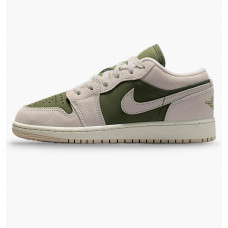 Air Jordan 1 Low SE GS Medium Olive Sail