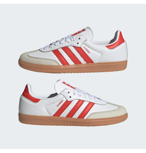Adidas Samba OG White Solar Red Gum