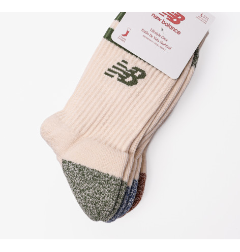 Шкарпетки New Balance Active Lifestyle Striped Crew Socks (3 пари) Beige LAS35210AS3 39-42